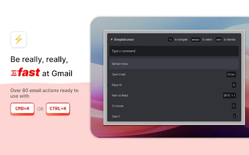 CMDK: Potencia Gmail con Atajos y Productividad – Descarga Ahora - Screenshot 1