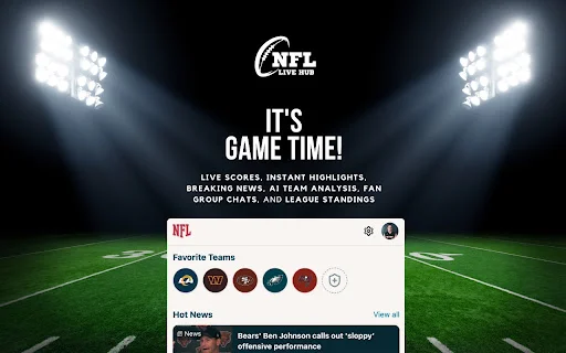 NFL Live Hub: Resultados, Estadísticas y Noticias en Vivo - Screenshot 1