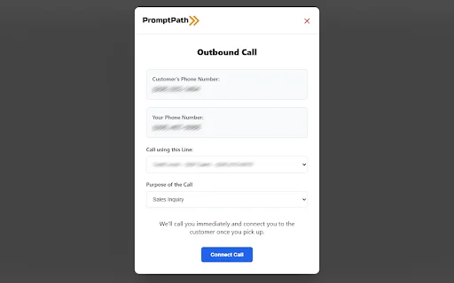 Descargar PromptPath Phone Assist – Haz llamadas desde tu navegador - Screenshot 1